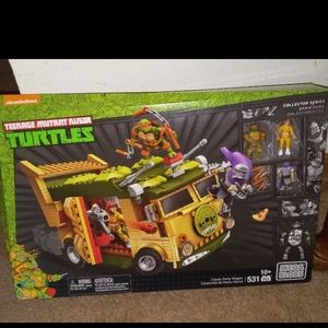 SEALED TEENAGE MUTANT NINJA TURTLES MEGA BLOKS CLASSIC PARTY WAGON 531 PIECES